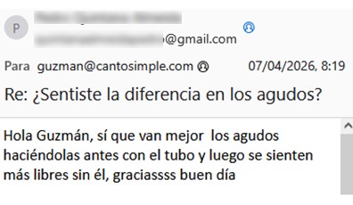 Captura del mail original